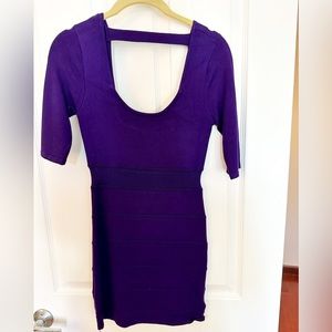 Sexy purple sweater dress w/ 3/4 sleeve